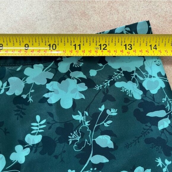 Esprit 2 Tone Green Floral Midi Sheer Flare Skirt - Picture 7 of 9